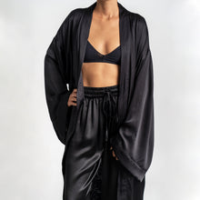 Load image into Gallery viewer, THE KAME | Italian Silk Lounge Pant In Midnight Black
