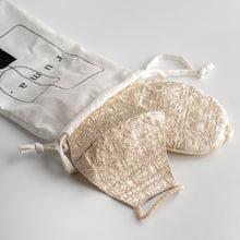 Load image into Gallery viewer, THE SARÉ | Embroidered Silk Sleep mask In Sand
