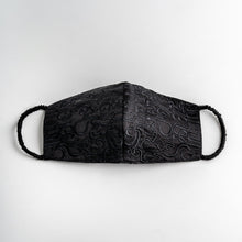 Load image into Gallery viewer, THE DARA | Silk Travel Facemask In Midnight Black
