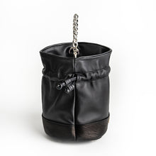 Load image into Gallery viewer, THE LUHU | Soft Leather Crossbody Bucket Bag In Black
