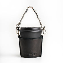 Load image into Gallery viewer, THE BAJU | Soft Leather Coffee Cup Sleeve In Black
