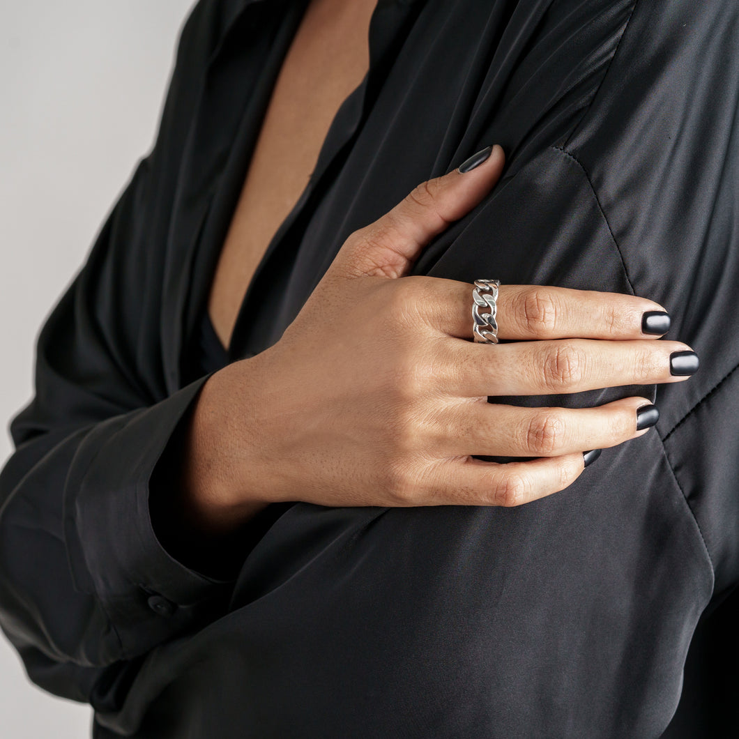 THE HENRÍ | Solid Cuban Chain Ring In 925 Silver