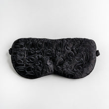 Load image into Gallery viewer, THE SAYAH | Embroidered Silk Sleep mask In Midnight Black
