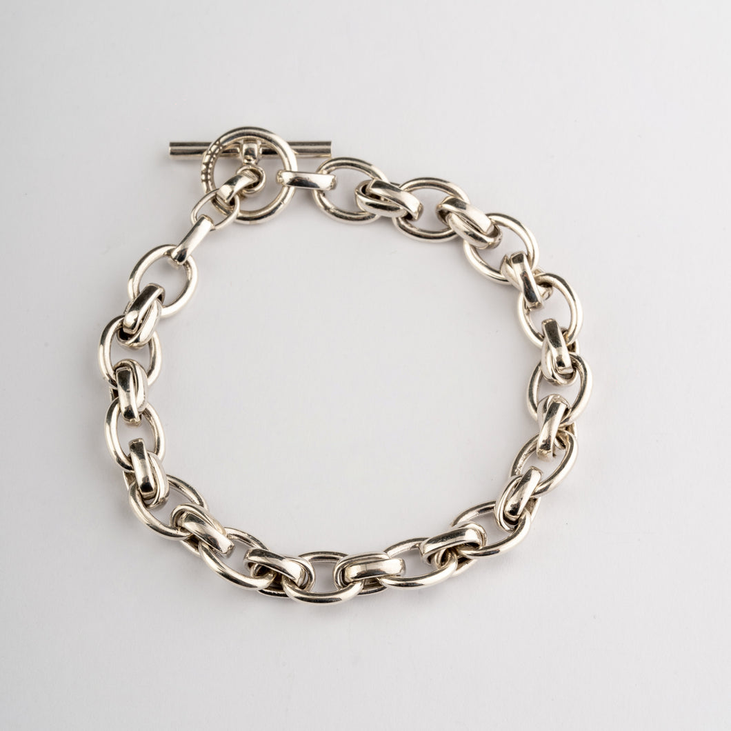 THE HENDRIX | Double Link Chain T-Bar Bracelet In 925 Silver