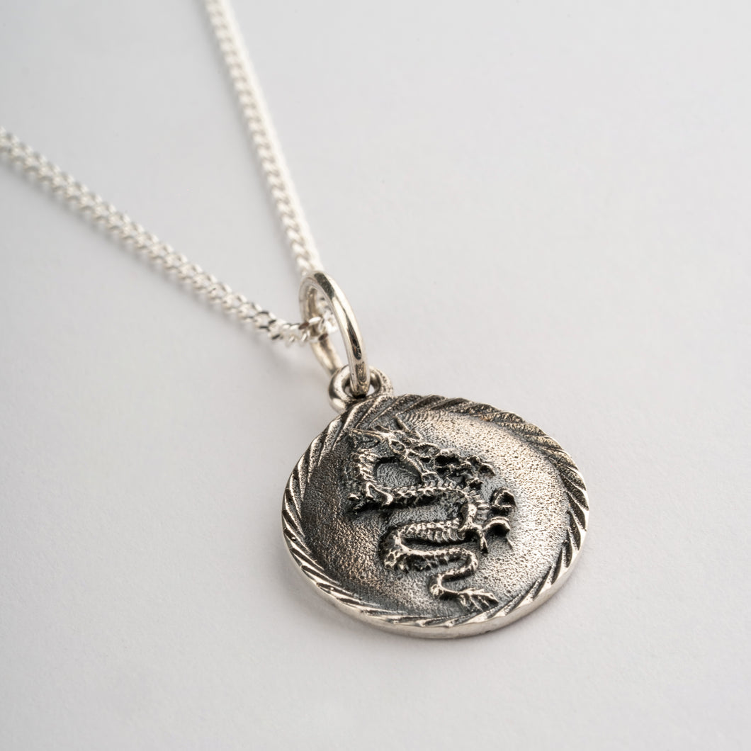 THE ZENON | Oxidised Snake Pendant Necklace In 925 Silver