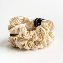 Load image into Gallery viewer, THE DASI | Set Of 2 Silk Scrunchies In Sand
