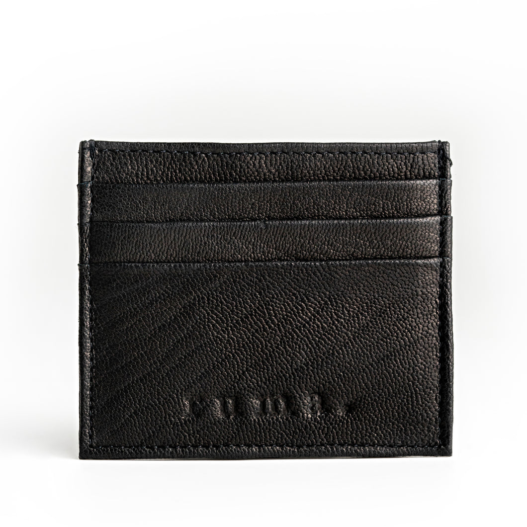 THE MAYA | Soft Grain Leather 6 Pocket Card Holder In Black